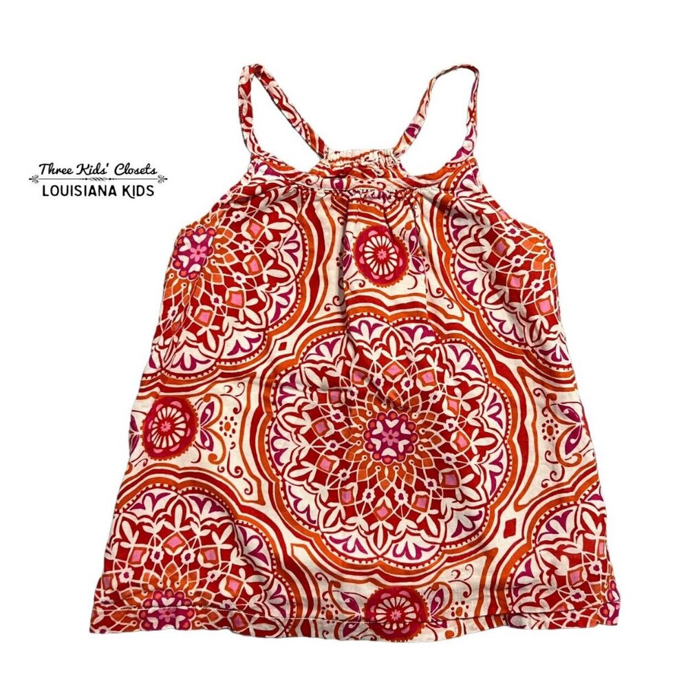 Gap Kids Sz M Red & Pink Medallion Tank Top Blouse